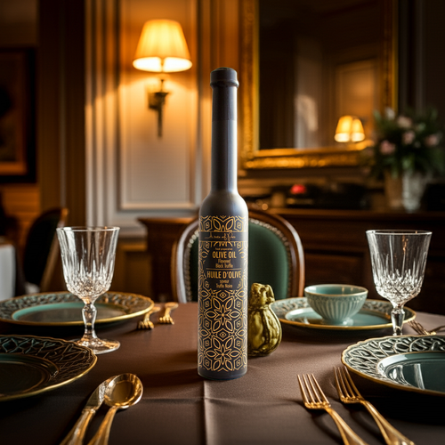 Black Truffle Flavoured Olive Oil 200ml Black Bottle